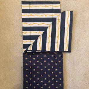 Vintage Custom Made Reversible Valance Kids Room Navy Wht Yellow Sz OS No Tags